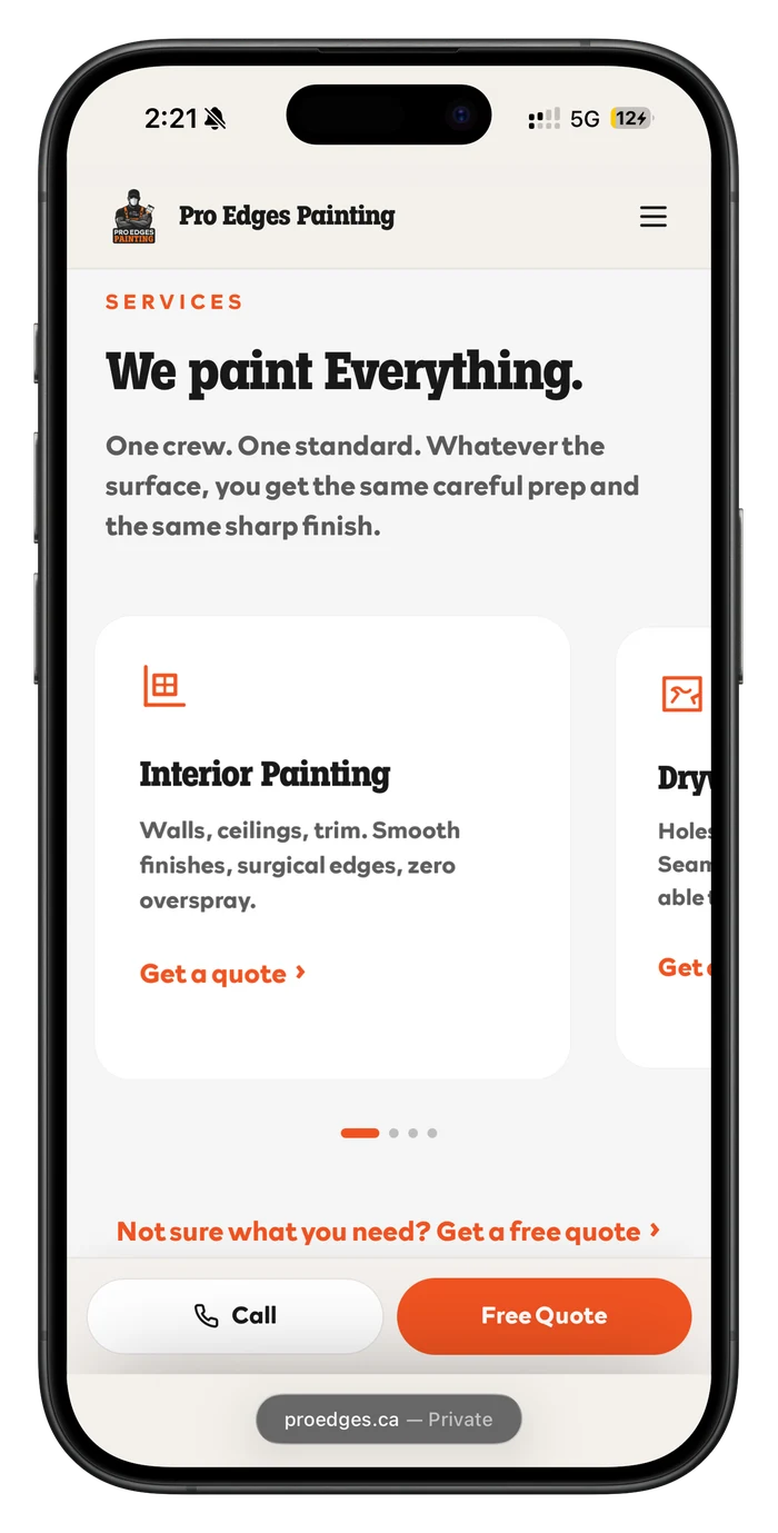 3. Swipe through services